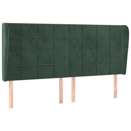 Testiera ad Orecchio Verde Scuro 183x23x118/128cm in Velluto