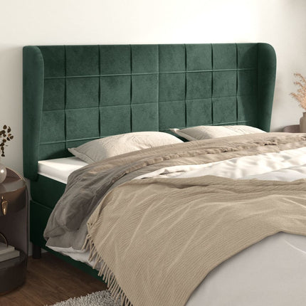 Testiera ad Orecchio Verde Scuro 183x23x118/128cm in Velluto