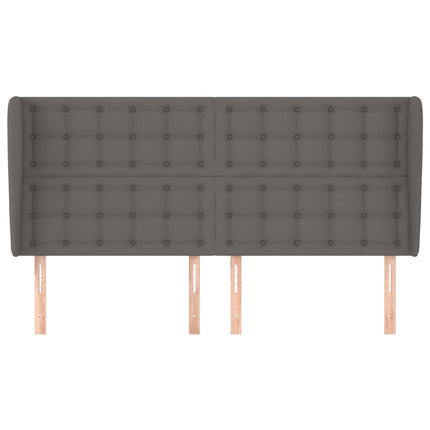 Testiera ad Orecchio Grigio 203x23x118/128cm in Similpelle