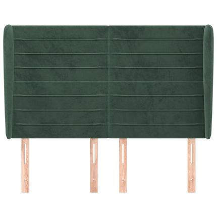 Testiera ad Orecchio Verde Scuro 147x23x118/128cm in Velluto