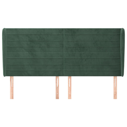 Testiera ad Orecchio Verde Scuro 183x23x118/128cm in Velluto
