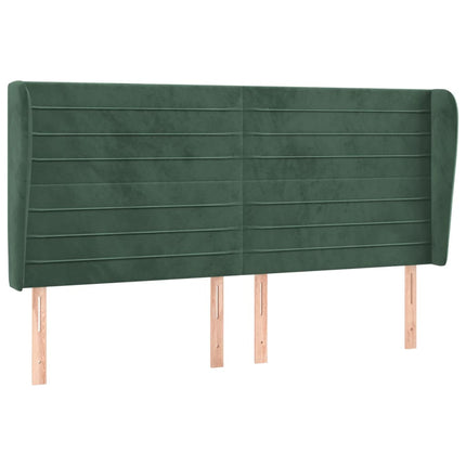 Testiera ad Orecchio Verde Scuro 203x23x118/128cm in Velluto