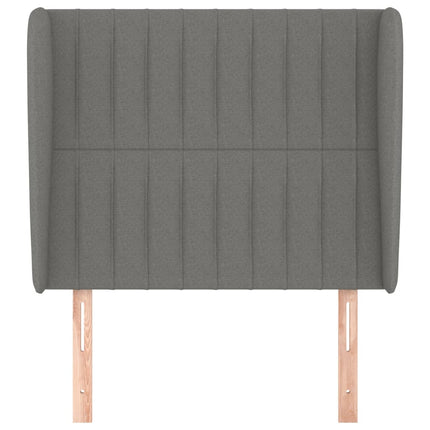 Testiera ad Orecchio Grigio Scuro 93x23x118/128 cm in Tessuto