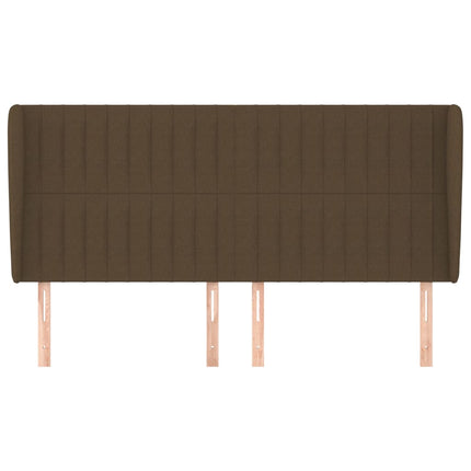 Testiera ad Orecchio Marrone Scuro 183x23x118/128 cm in Tessuto