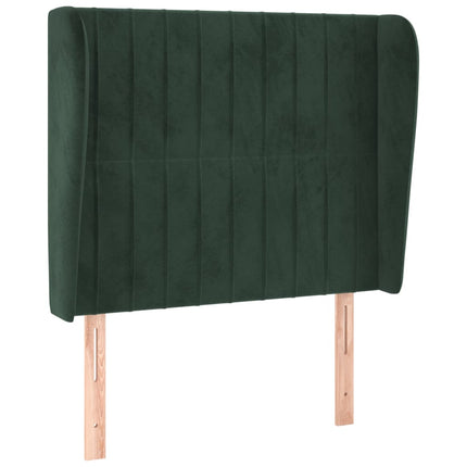 Testiera ad Orecchio Verde Scuro 83x23x118/128 cm in Velluto