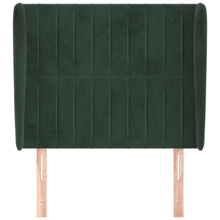 Testiera ad Orecchio Verde Scuro 83x23x118/128 cm in Velluto