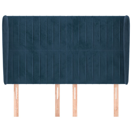 Testiera ad Orecchio Blu Scuro 147x23x118/128cm in Velluto