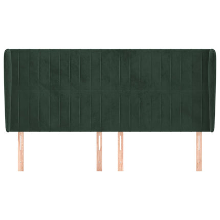 Testiera ad Orecchio Verde Scuro 163x23x118/128cm in Velluto