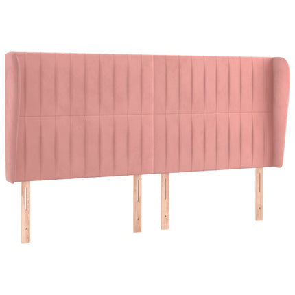 Testiera ad Orecchio Rosa 203x23x118/128 cm in Velluto