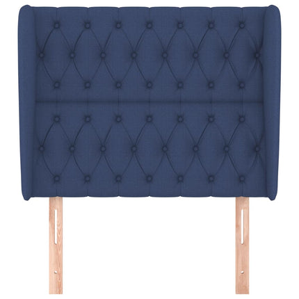 Testiera ad Orecchio Blu 93x23x118/128 cm in Tessuto