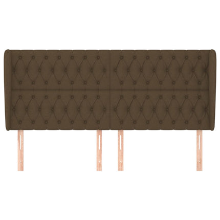Testiera ad Orecchio Marrone Scuro 183x23x118/128 cm in Tessuto