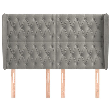 Testiera ad Orecchio Grigio Chiaro 163x23x118/128 cm in Velluto