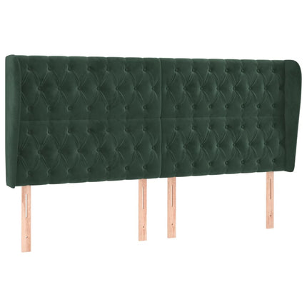 Testiera ad Orecchio Verde Scuro 183x23x118/128cm in Velluto