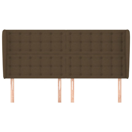Testiera ad Orecchio Marrone Scuro 163x23x118/128 cm in Tessuto