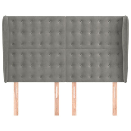 Testiera ad Orecchio Grigio Chiaro 147x23x118/128 cm in Velluto