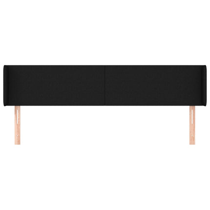 Testiera ad Orecchio Nera 183x16x78/88 cm in Tessuto