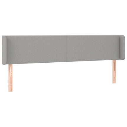 Testiera ad Orecchio Grigio Chiaro 203x16x78/88 cm in Tessuto