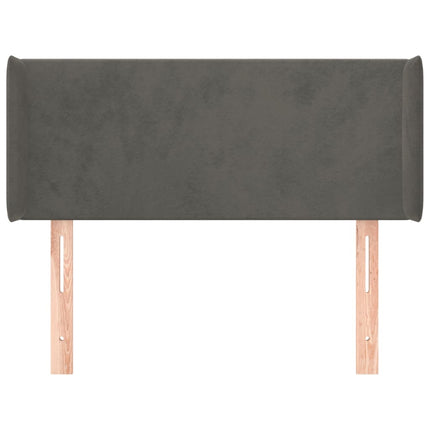 Testiera ad Orecchio Grigio Scuro 103x16x78/88 cm in Velluto
