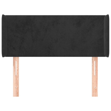 Testiera ad Orecchio Nera 103x16x78/88 cm in Velluto
