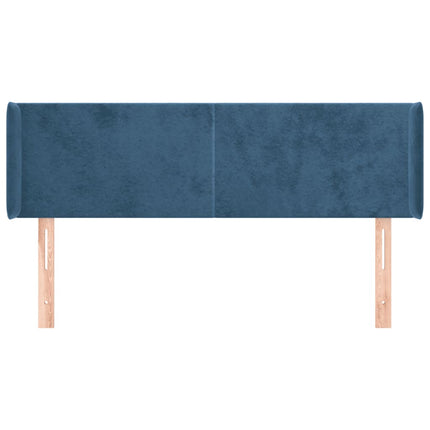 Testiera ad Orecchio Blu Scuro 147x16x78/88 cm in Velluto