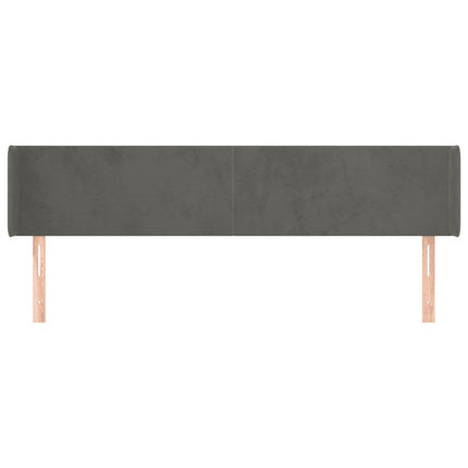Testiera ad Orecchio Grigio Scuro 183x16x78/88 cm in Velluto