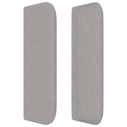 Testiera ad Orecchio Grigio Chiaro 203x16x78/88 cm in Tessuto