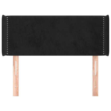 Testiera ad Orecchio Nera 83x16x78/88 cm in Velluto