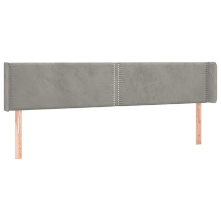 Testiera ad Orecchio Grigio Chiaro 163x16x78/88 cm in Velluto