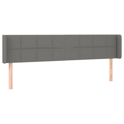 Testiera ad Orecchio Grigio Scuro 183x16x78/88 cm in Tessuto