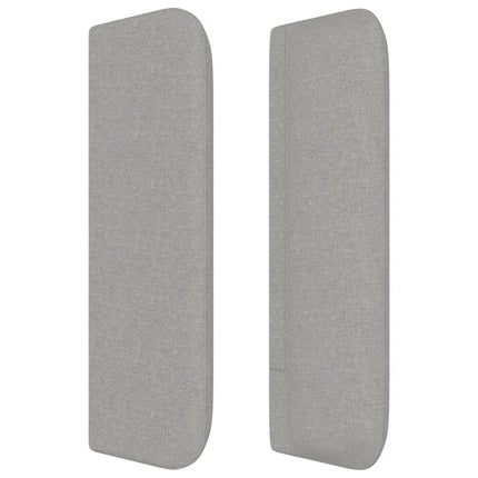 Testiera ad Orecchio Grigio Chiaro 203x16x78/88 cm in Tessuto