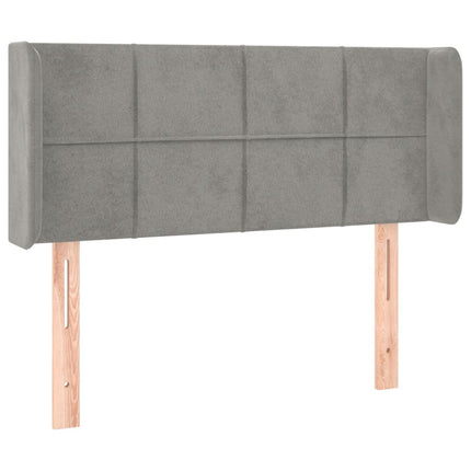 Testiera ad Orecchio Grigio Chiaro 93x16x78/88 cm in Velluto