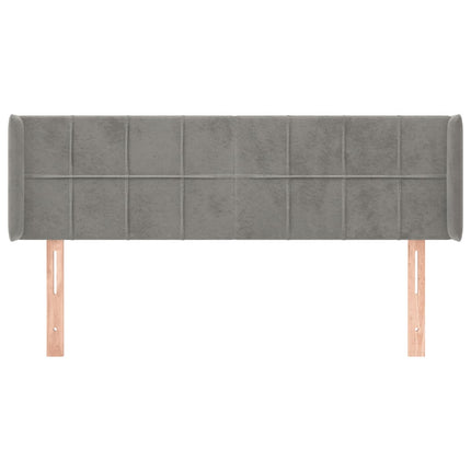 Testiera ad Orecchio Grigio Chiaro 147x16x78/88 cm in Velluto
