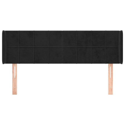 Testiera ad Orecchio Nera 147x16x78/88 cm in Velluto
