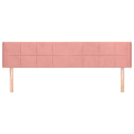 Testiera ad Orecchio Rosa 183x16x78/88 cm in Velluto