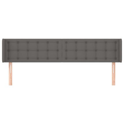 Testiera ad Orecchio Grigio 163x16x78/88 cm in Similpelle