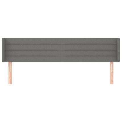Testiera ad Orecchio Grigio Scuro 163x16x78/88 cm in Tessuto