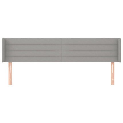 Testiera ad Orecchio Grigio Chiaro 183x16x78/88 cm in Tessuto