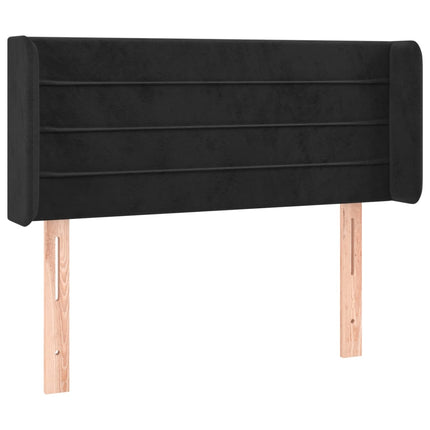 Testiera ad Orecchio Nera 83x16x78/88 cm in Velluto