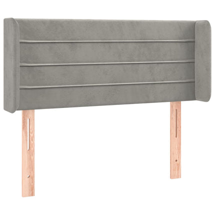 Testiera ad Orecchio Grigio Chiaro 103x16x78/88 cm in Velluto