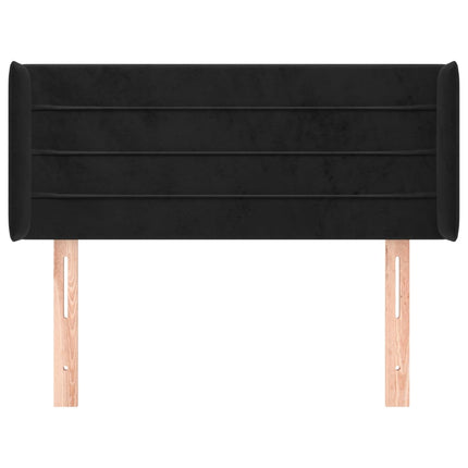 Testiera ad Orecchio Nera 103x16x78/88 cm in Velluto
