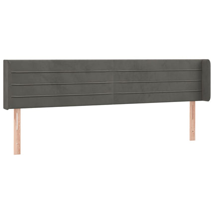 Testiera ad Orecchio Grigio Scuro 183x16x78/88 cm in Velluto