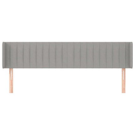 Testiera ad Orecchio Grigio Chiaro 203x16x78/88 cm in Tessuto