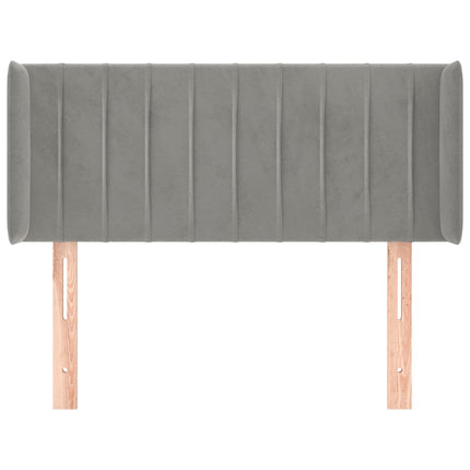 Testiera ad Orecchio Grigio Chiaro 103x16x78/88 cm in Velluto