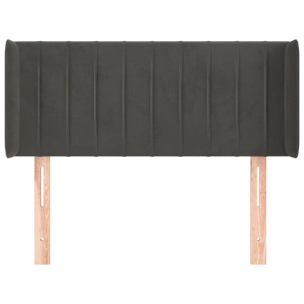 Testiera ad Orecchio Grigio Scuro 103x16x78/88 cm in Velluto