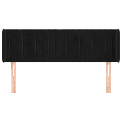 Testiera ad Orecchio Nera 147x16x78/88 cm in Velluto