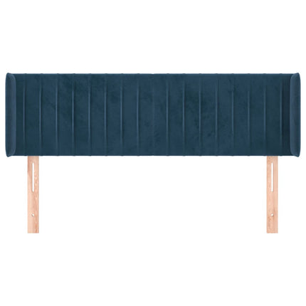 Testiera ad Orecchio Blu Scuro 147x16x78/88 cm in Velluto