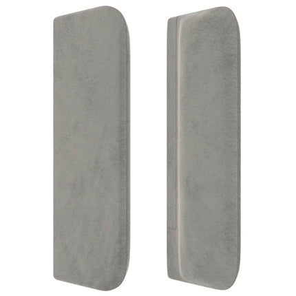 Testiera ad Orecchio Grigio Chiaro 163x16x78/88 cm in Velluto
