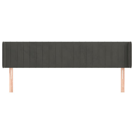 Testiera ad Orecchio Grigio Scuro 183x16x78/88 cm in Velluto