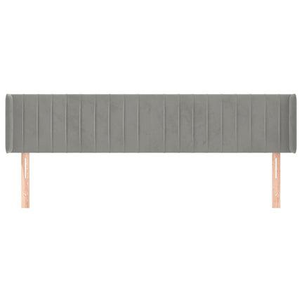 Testiera ad Orecchio Grigio Chiaro 203x16x78/88 cm in Velluto