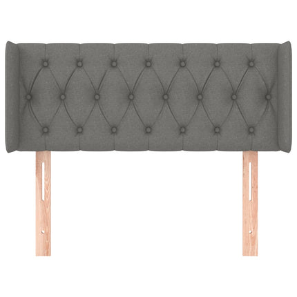 Testiera ad Orecchio Grigio Scuro 93x16x78/88 cm in Tessuto